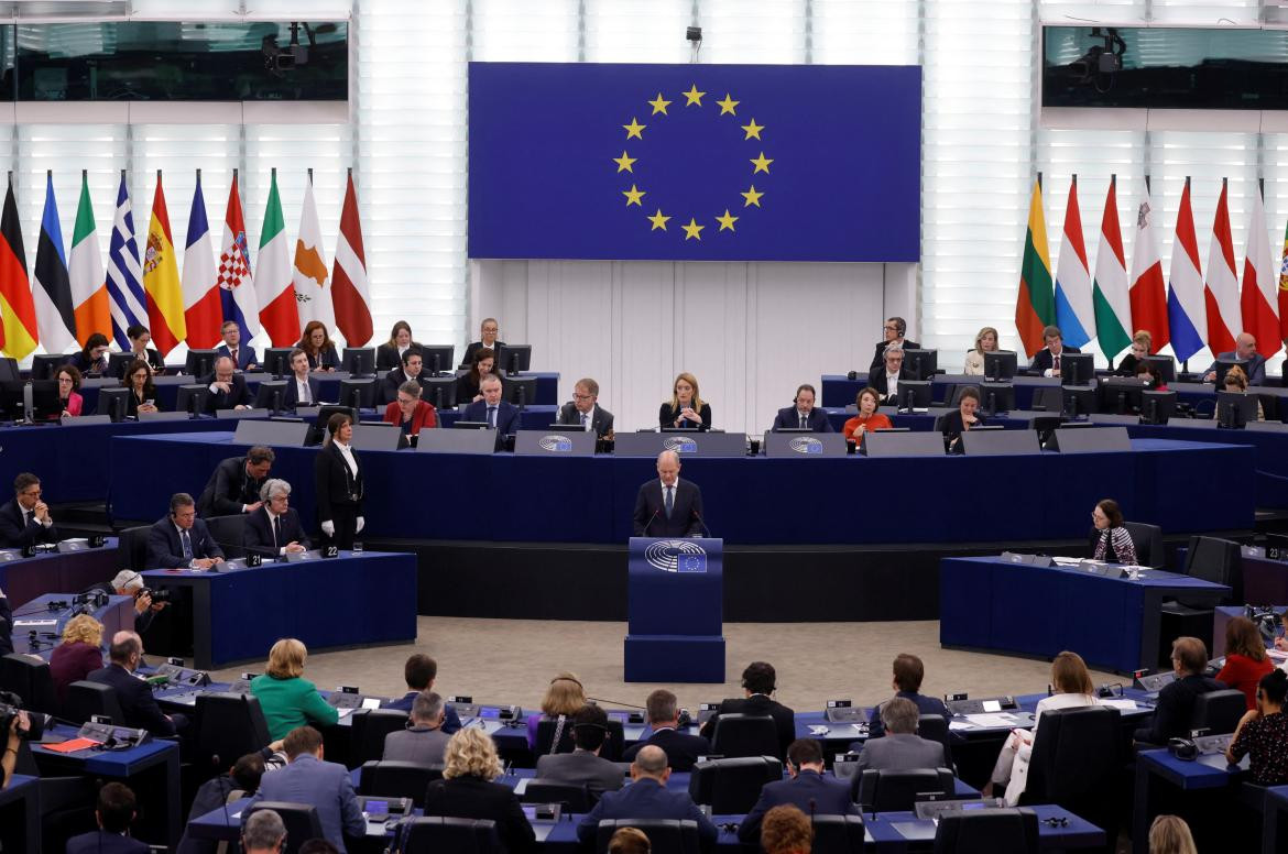 Olaf Scholz en la Unión Europea. Foto: Reuters.