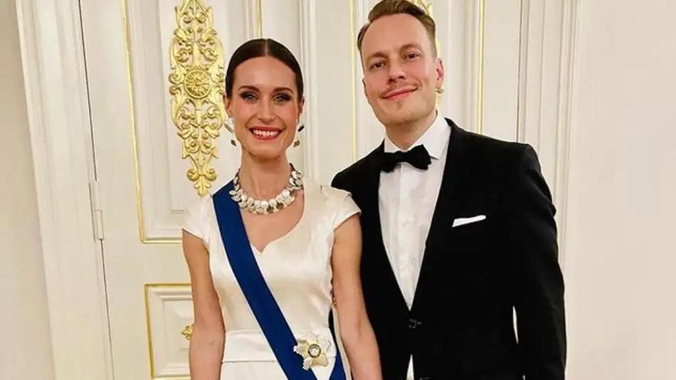 Sanna Marin y su esposo Markus Raikkonen. Foto: Redes sociales.