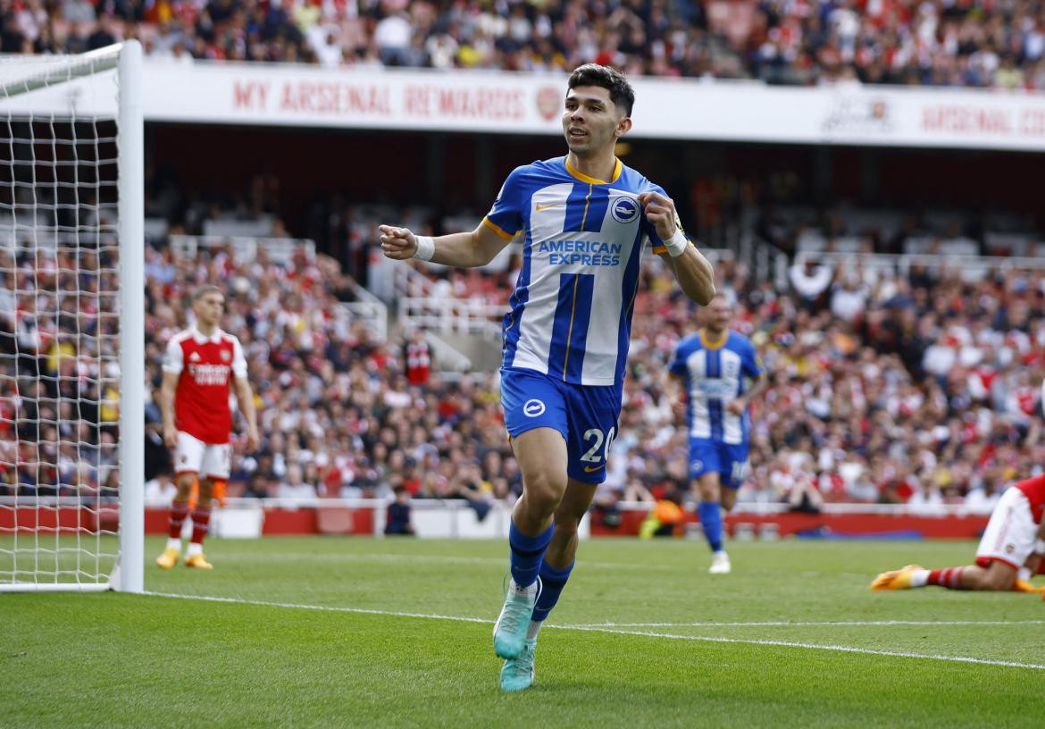 Julio Enciso; Arsenal vs. Brighton. Foto: Reuters.