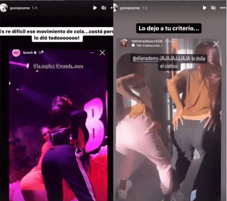 La burla de Tamara Báez a Wanda Nara. Foto Instagram @gossipeame.