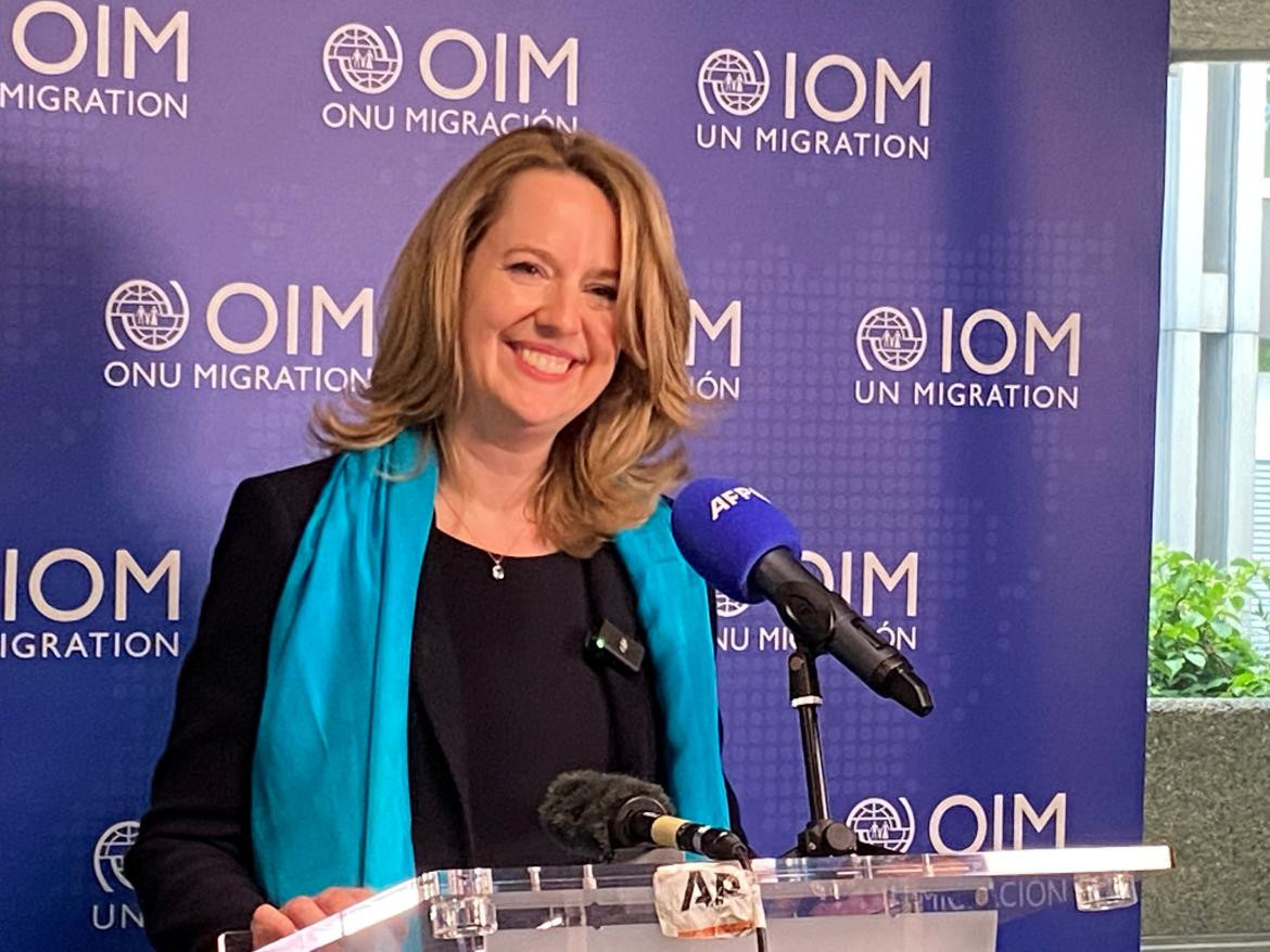 Amy Pope directora de la Organización Internacional para las migraciones de Naciones Unidas (OIM). Foto: REUTERS