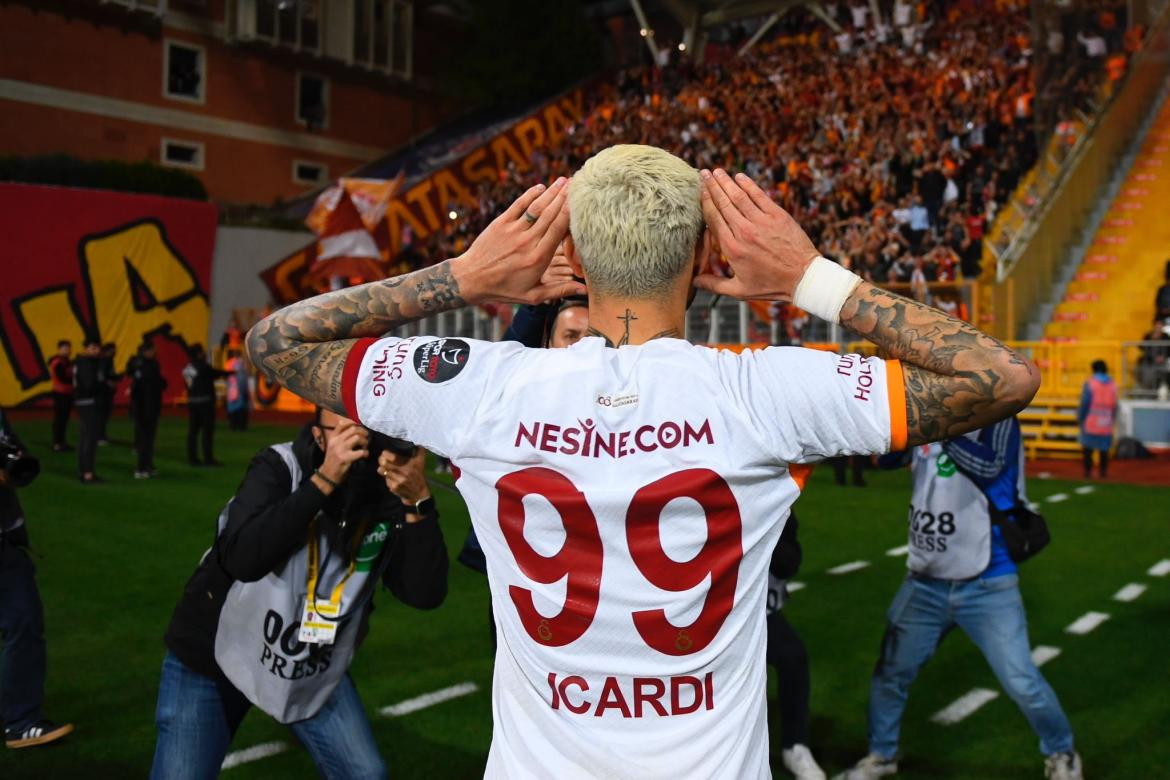 Festejo de Mauro Icardi en el Galatasaray. Foto: @GalatasaraySK.