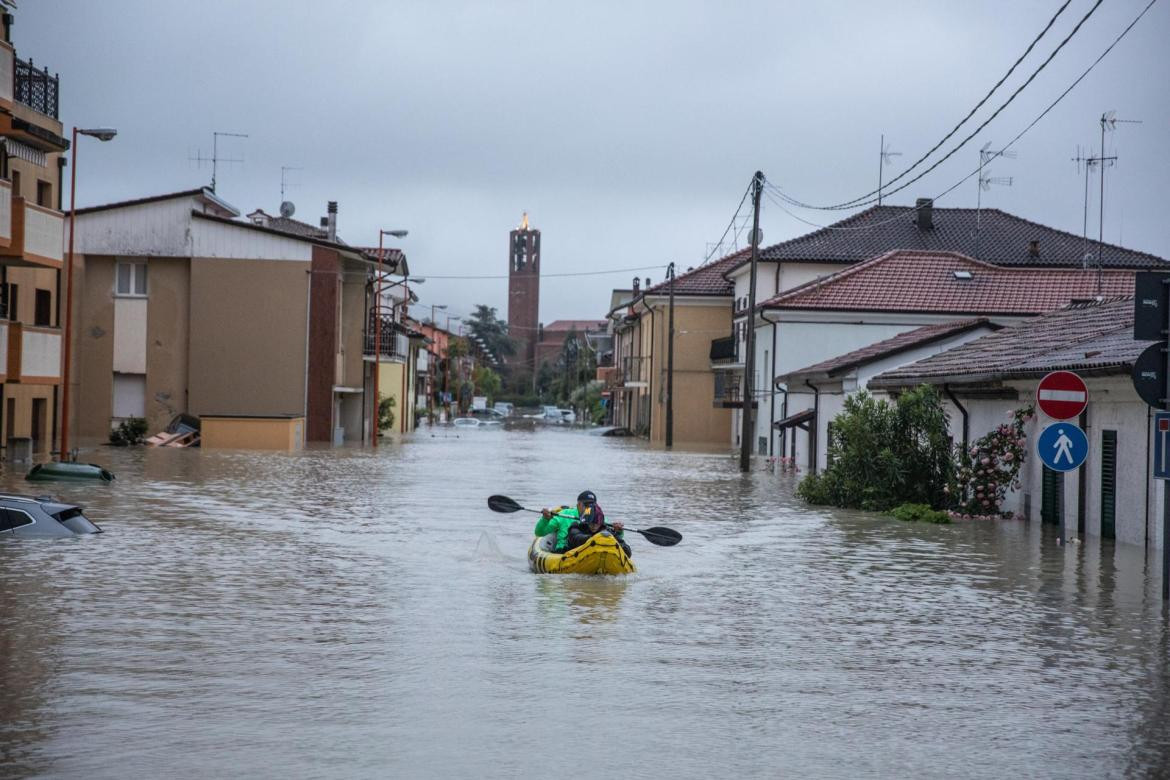 Italia inundada por fuertes llluvias. Foto: EFE.