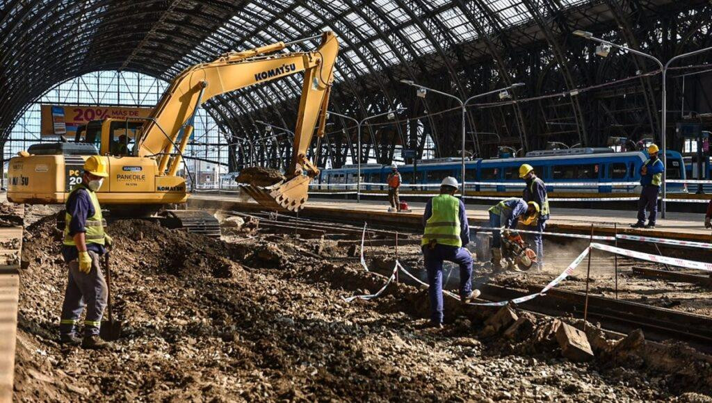 Obras en la estación de Retiro. Foto: NA.