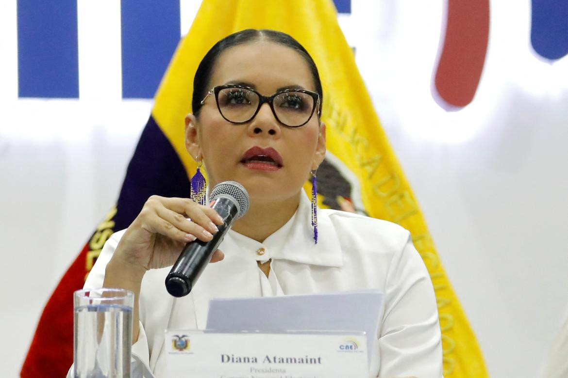 Diana Atamaint , Presidenta del Consejo Nacional Electoral (CNE). Reuters.