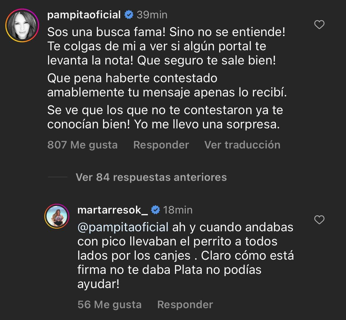 Pampita, furiosa contra Mar Tarrés. Foto: Instagram.