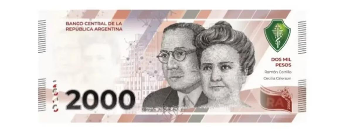 Billete conmemorativo de 2000 pesos. Foto: BCRA