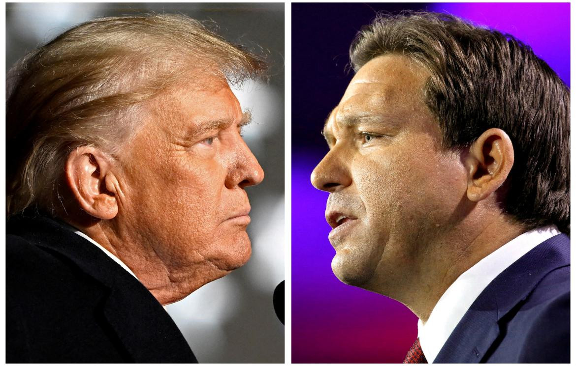 Donald Trump y Ron DeSantis. Foto: Reuters