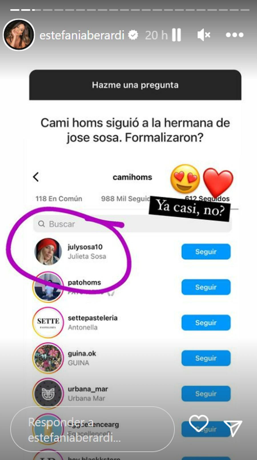 El guiño de Cami Homs y la hermana de Sosa. Foto: Instagram.