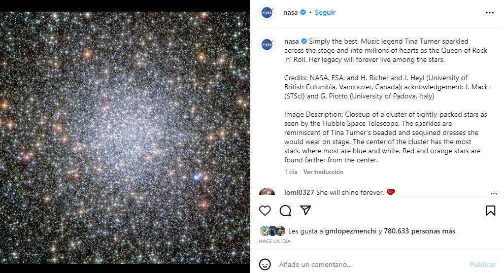 homenaje a Tina Turner, la NASA