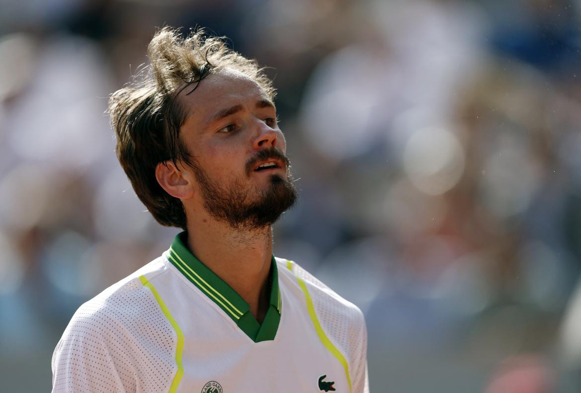 Daniil Medvedev en Roland Garros. Foto: REUTERS.