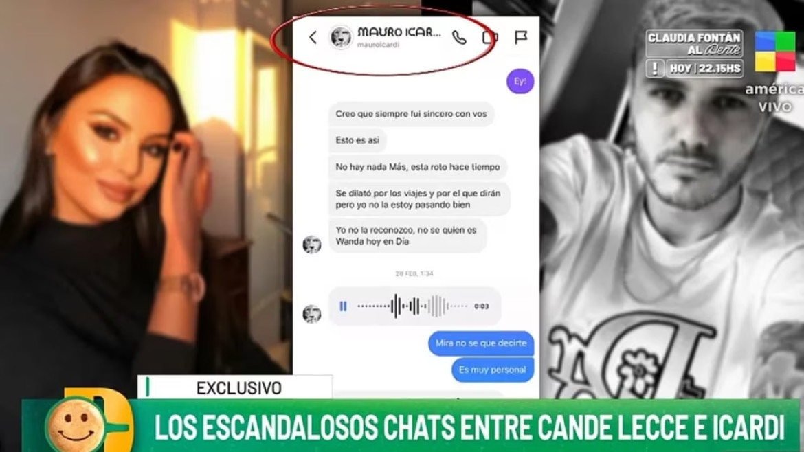 Cande Lecce mostró su chat con Icardi. Foto: captura América TV.