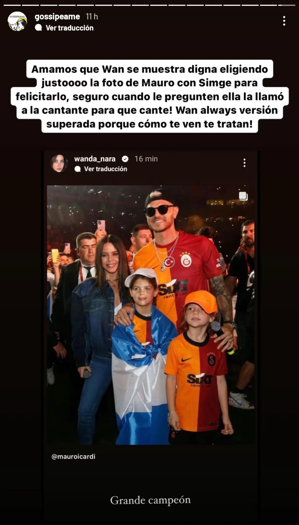 La reacción de Wanda Nara tras la foto Icardi con la cantante. Foto: Instagram.