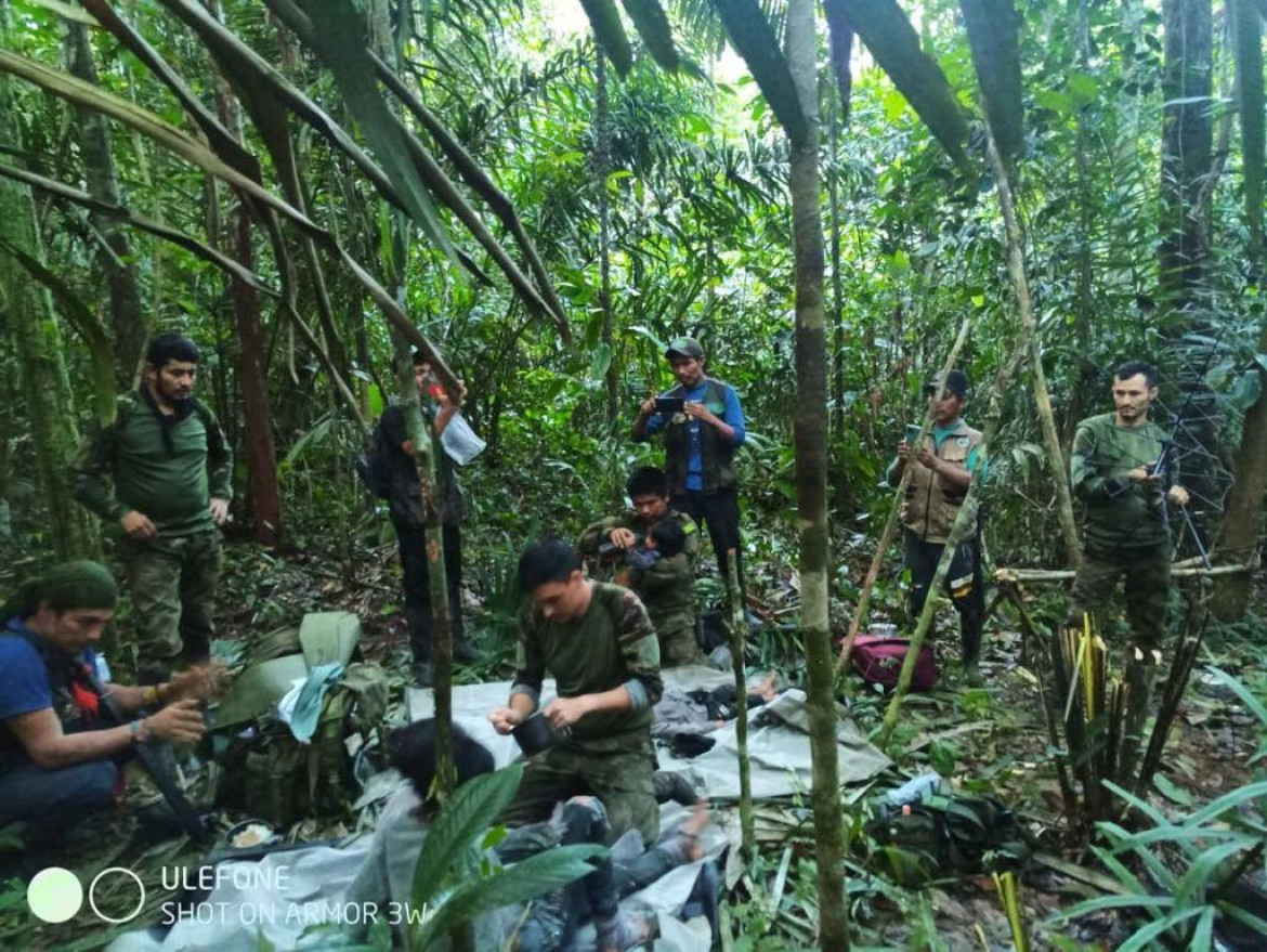 La imagen con la que Gustavo Petro confirmó el hallazgo de los niños en Colombia. Foto: Twitter.