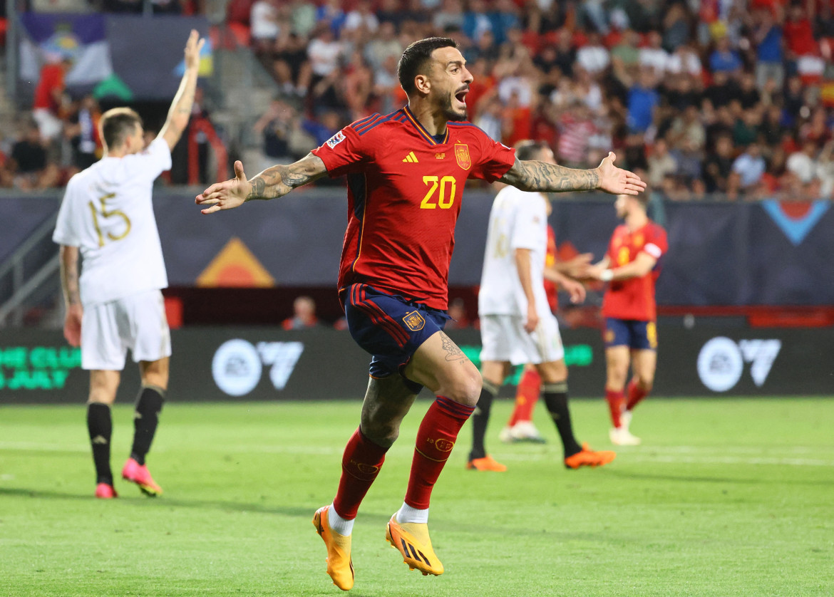 Joselu; España vs. Italia. Foto: Reuters.