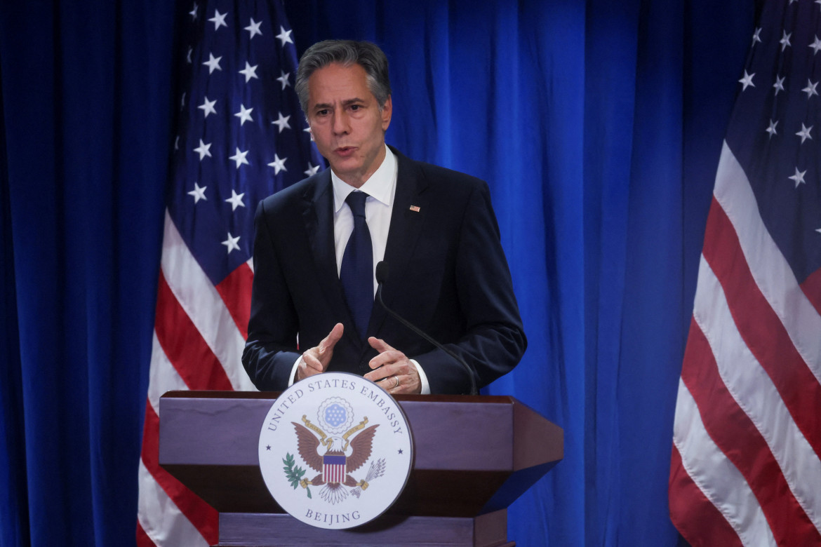 Antony Blinken durante su visita a China. Foto: Reuters.