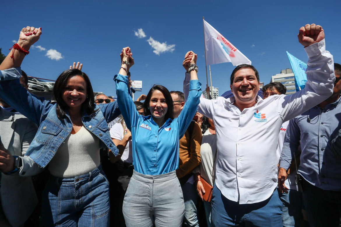 La candidata a la presidencia Luisa González, Ecuador. Foto: EFE