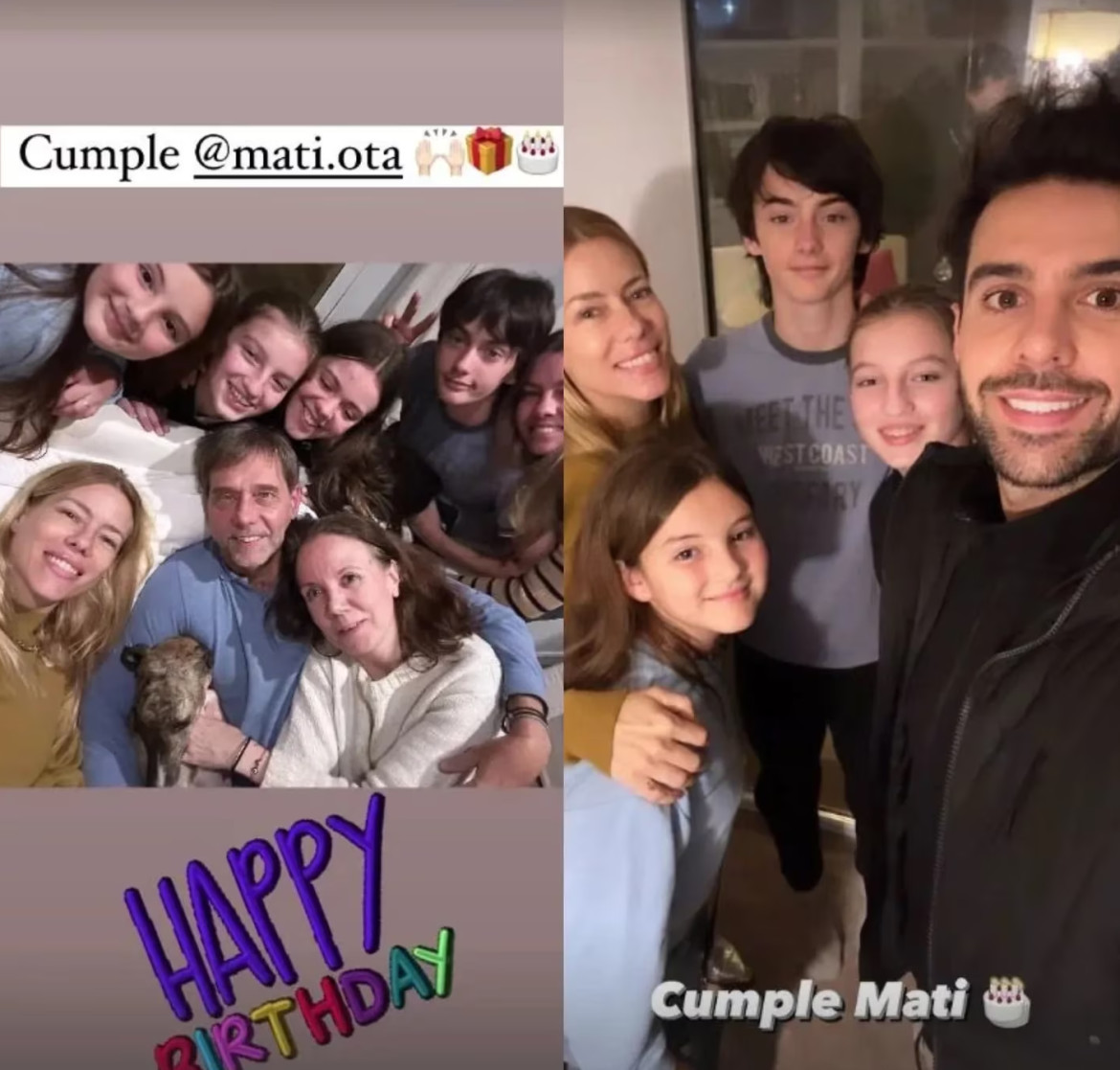 La hija de Nicole Neumann no estuvo presente en el cumpleaños de su primo. Fotos: Instagram.