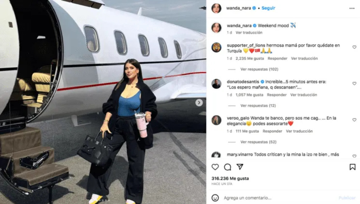 Wanda Nara y Mauro Icardi de vacaciones. Foto: Instagram.