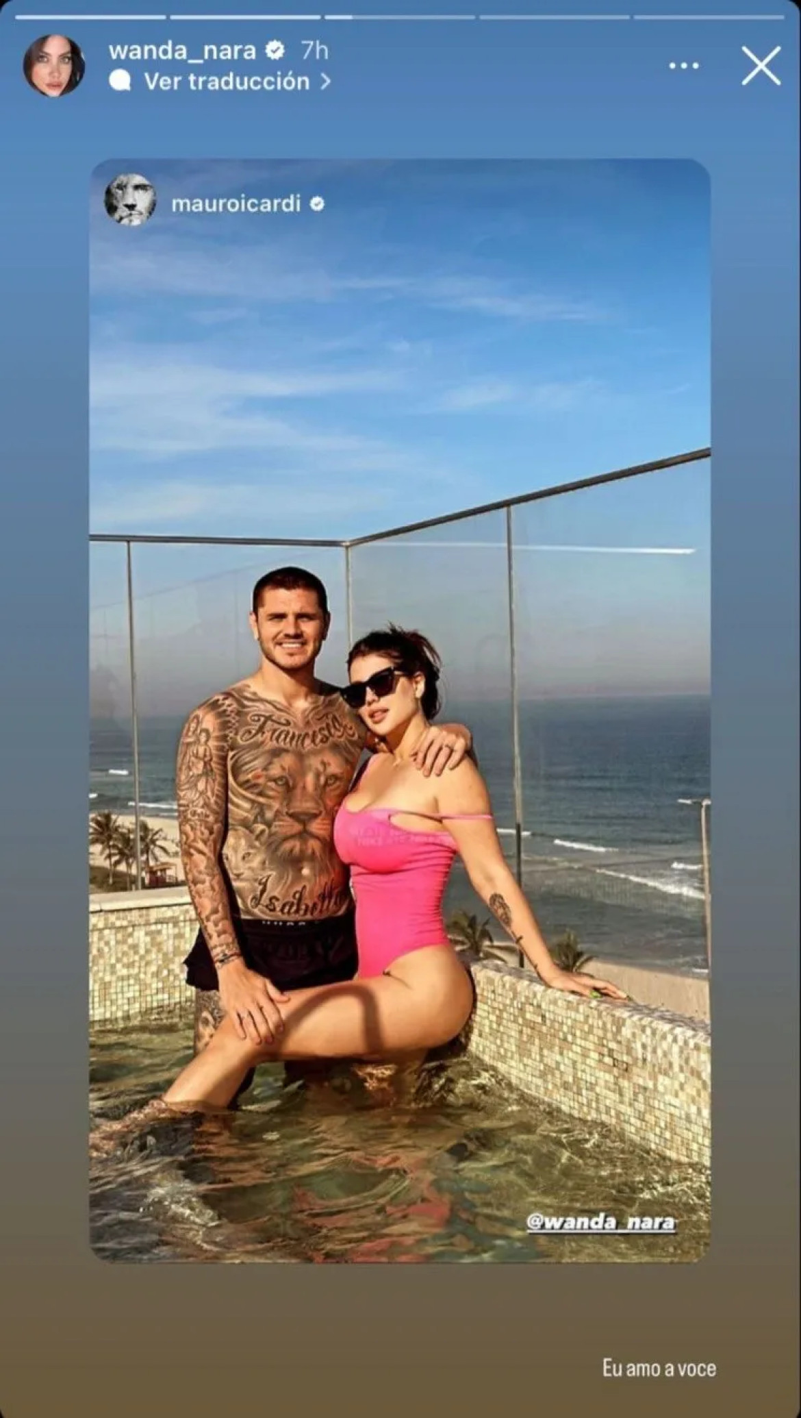 Wanda Nara y Mauro Icardi de vacaciones. Foto: Instagram.