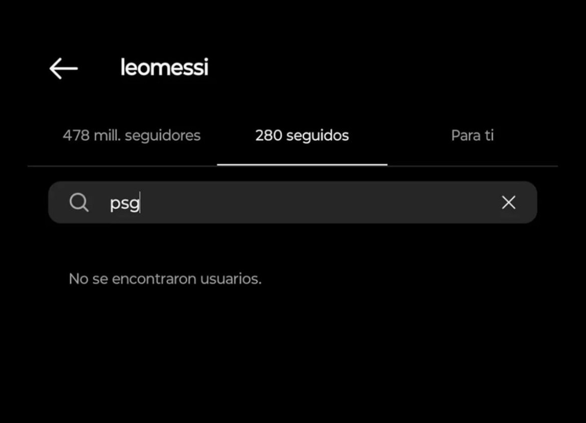 Lionel Messi dejó de seguir a PSG en las redes sociales. Foto: captura de pantalla.