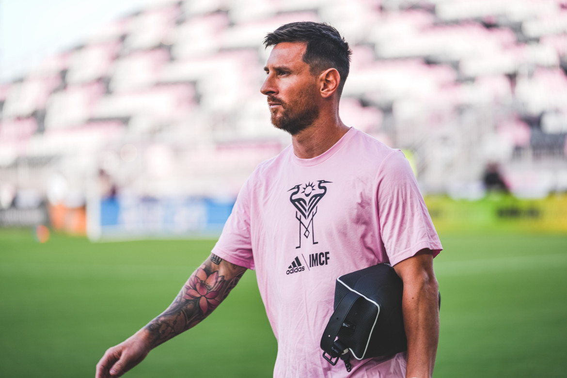 Lionel Messi antes de su debut oficial en Inter Miami. Foto: Twitter @InterMiamiCF.