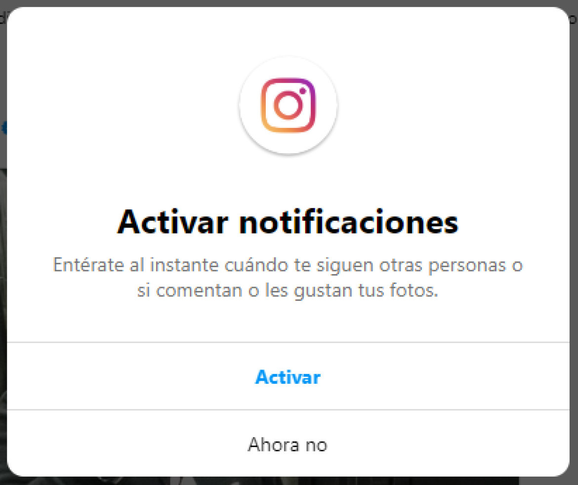 Notificaciones Instagram.