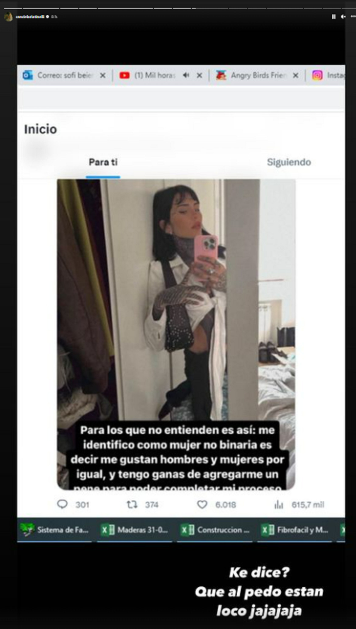 Armaron una falsa publicación sobre Cande Tinelli. Foto: Instagram.