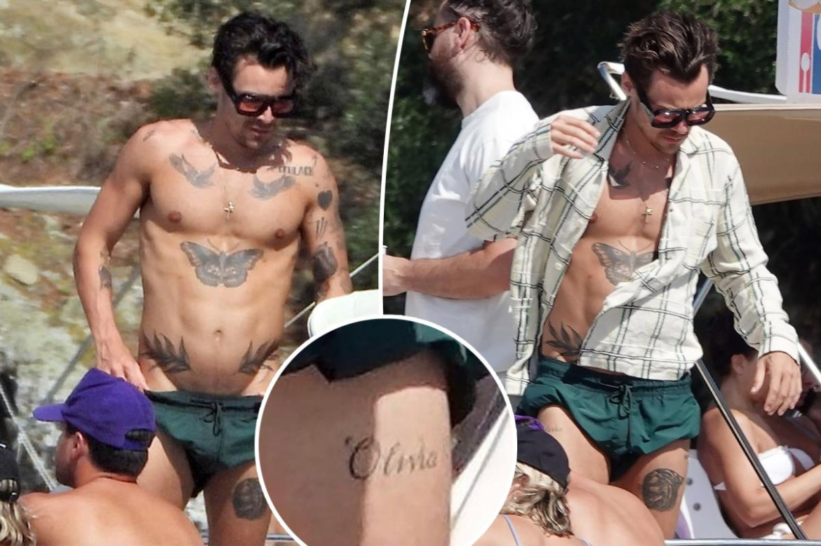 El tatuaje de Harry Styles. Foto: Page Six.