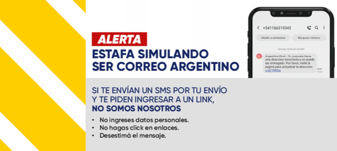 Comunicado de la empresa. Foto: Correo Argentino