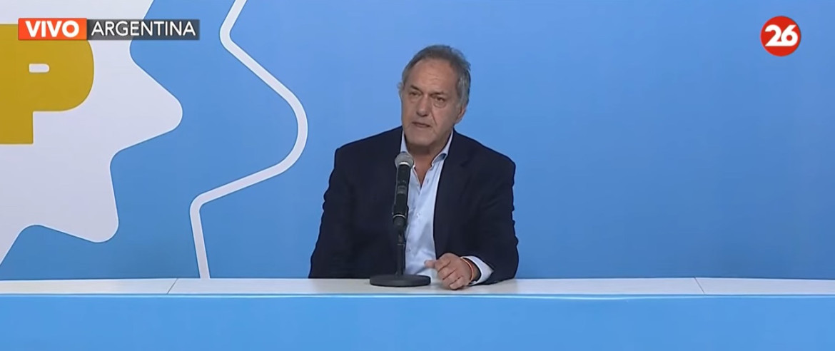 Daniel Scioli. Foto: captura Canal 26.