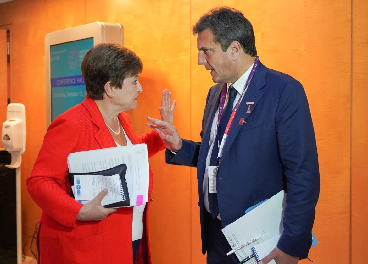 Kristalina Georgieva y Sergio Massa. Foto: NA.