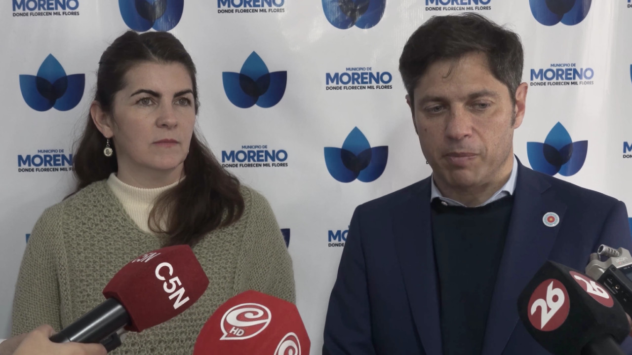 Axel Kicillof y Mariel Fernández. Foto: Captura de pantalla.