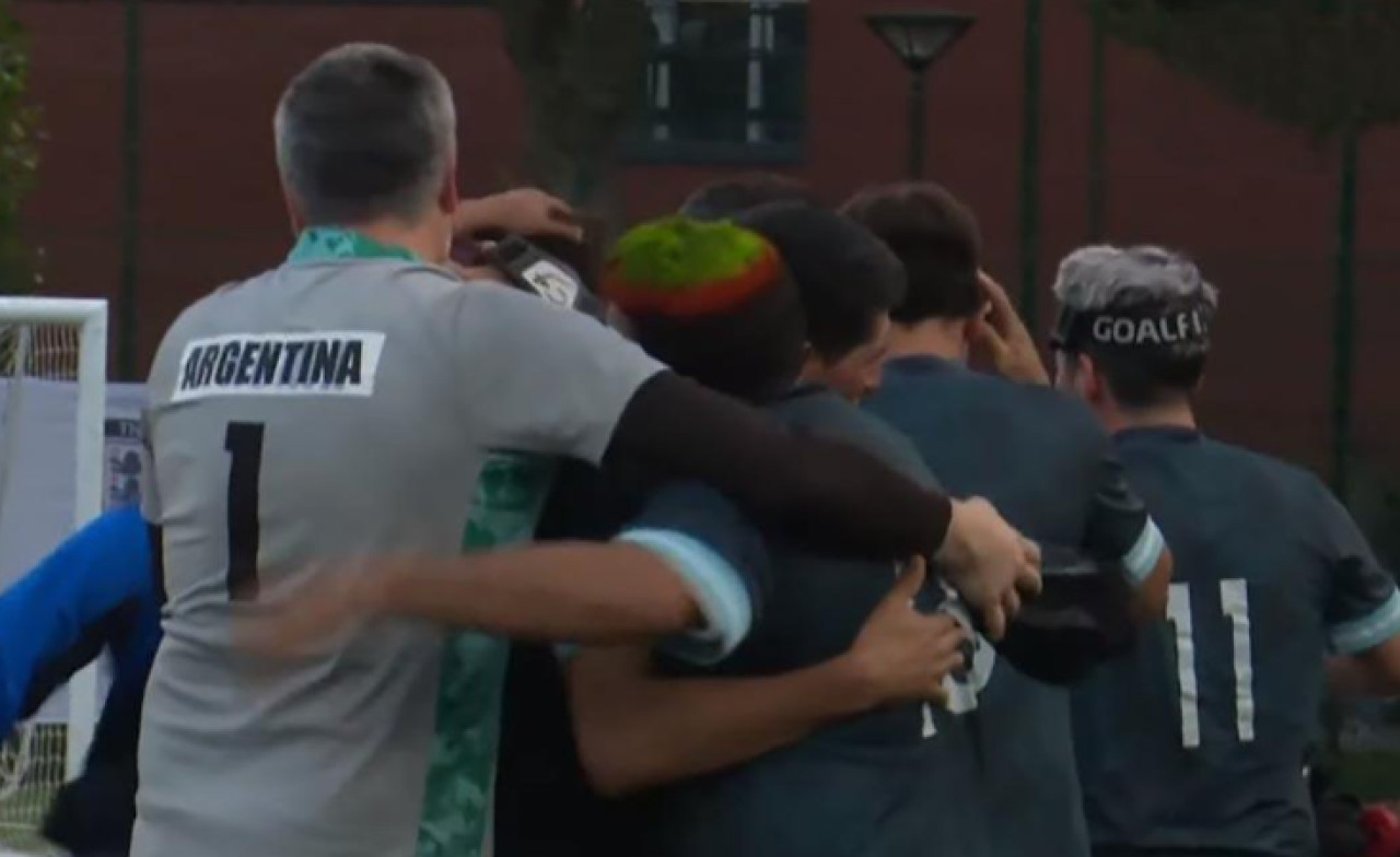 La Selección argentina de fútbol para ciegos. Foto: captura video