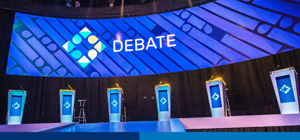 Argentina se prepara para el debate presidencial 2023. Foto: CNE.