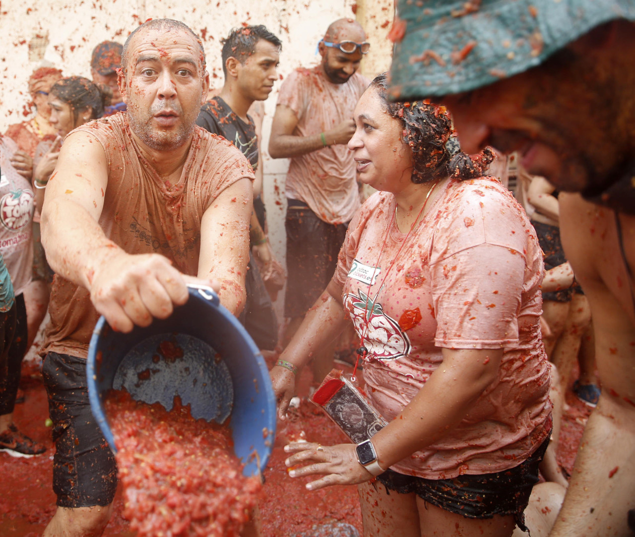 Tomatina en Buñol. Foto: EFE.