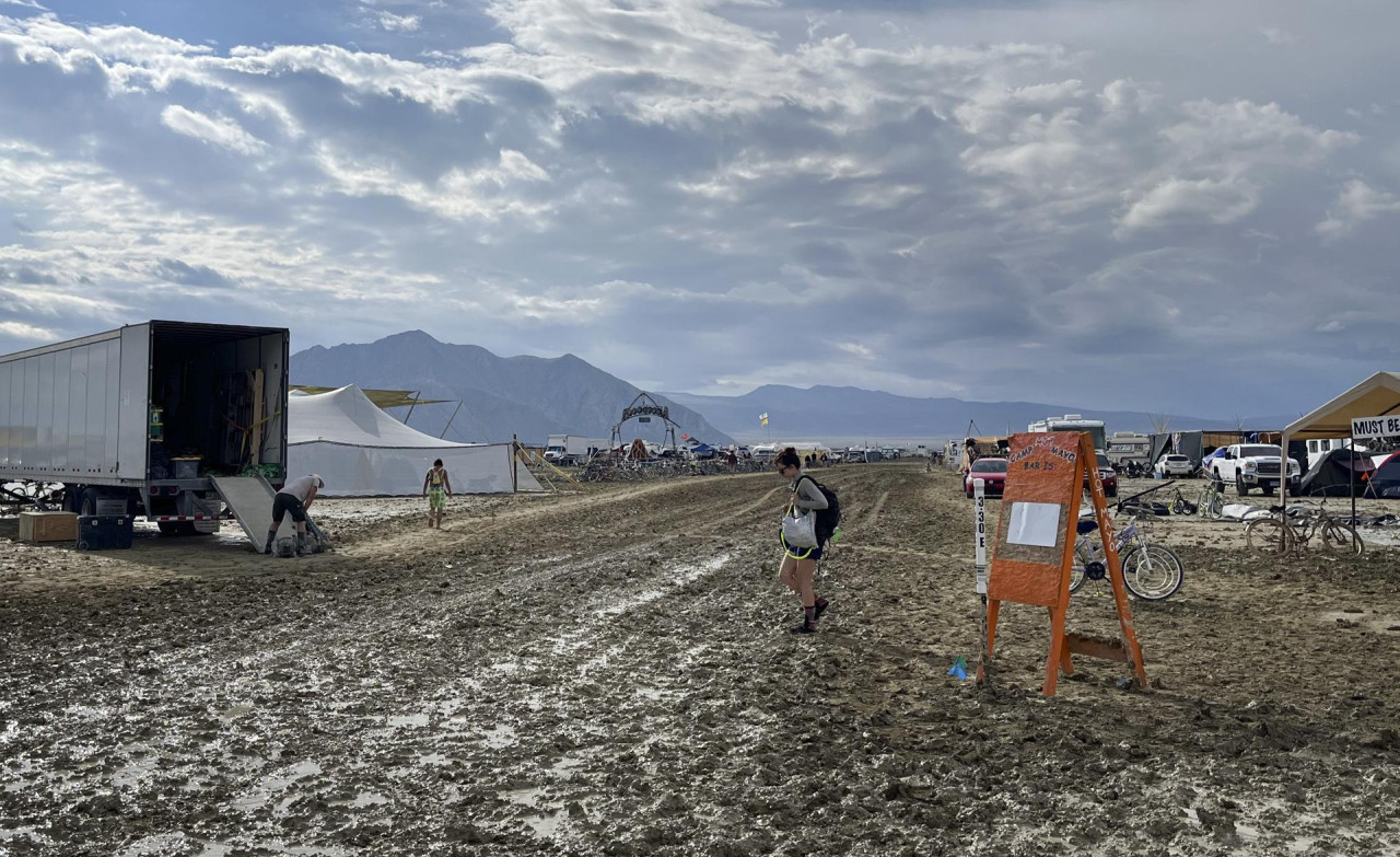 El barro en Black Rock City. Foto: EFE