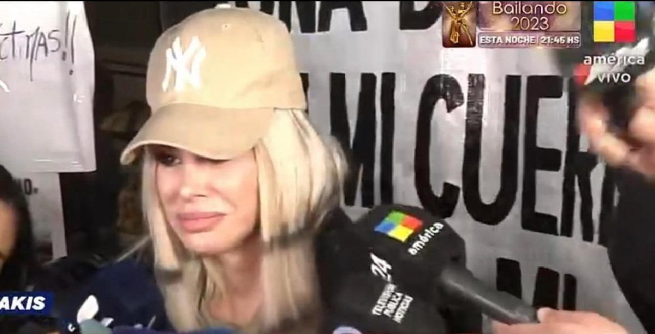 Stefy Xipolitakis en la marcha contra Aníbal Lotocki. Foto: captura América