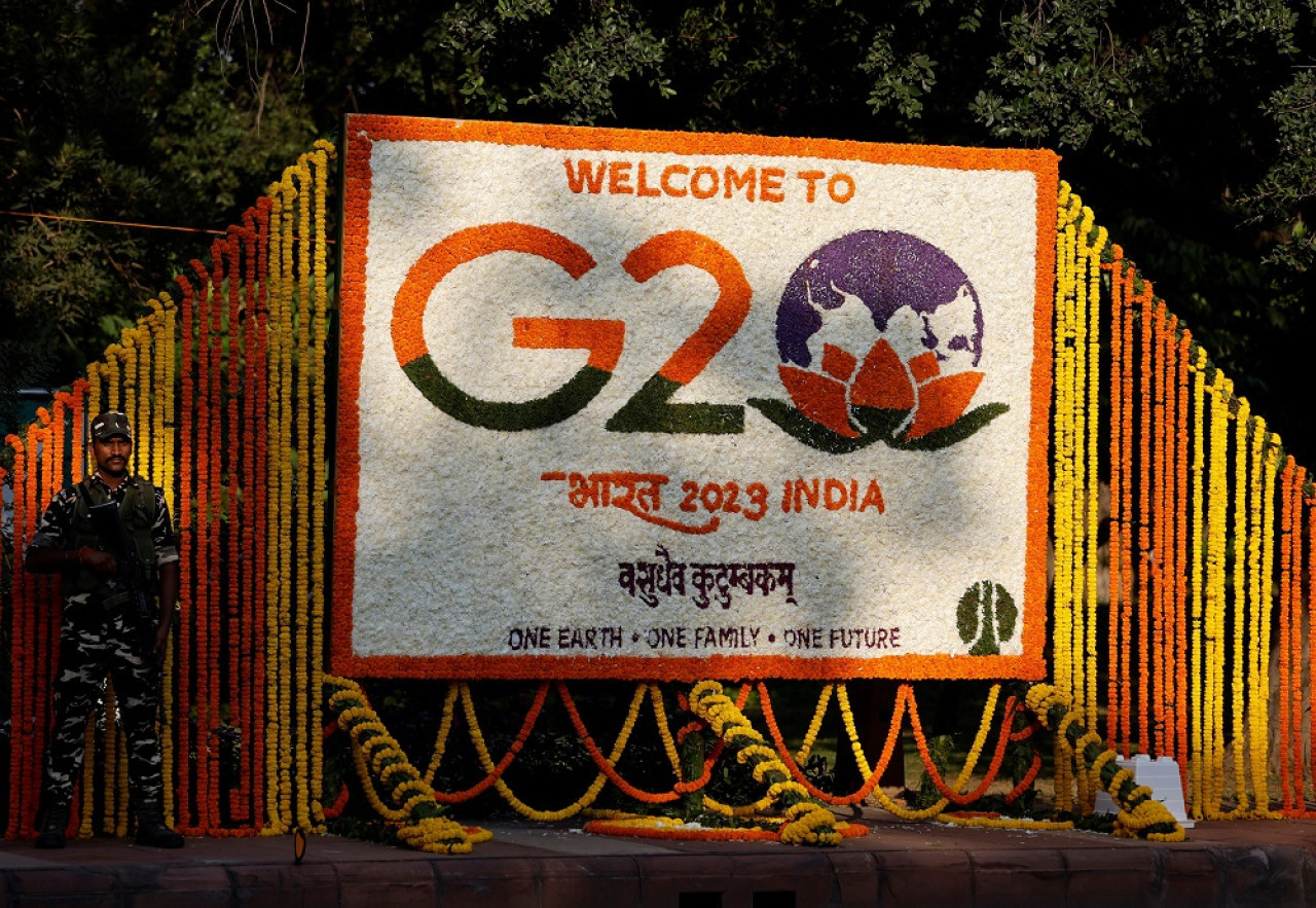 Cartel de bienvenida a la Cumbre del G20. Foto: Reuters.