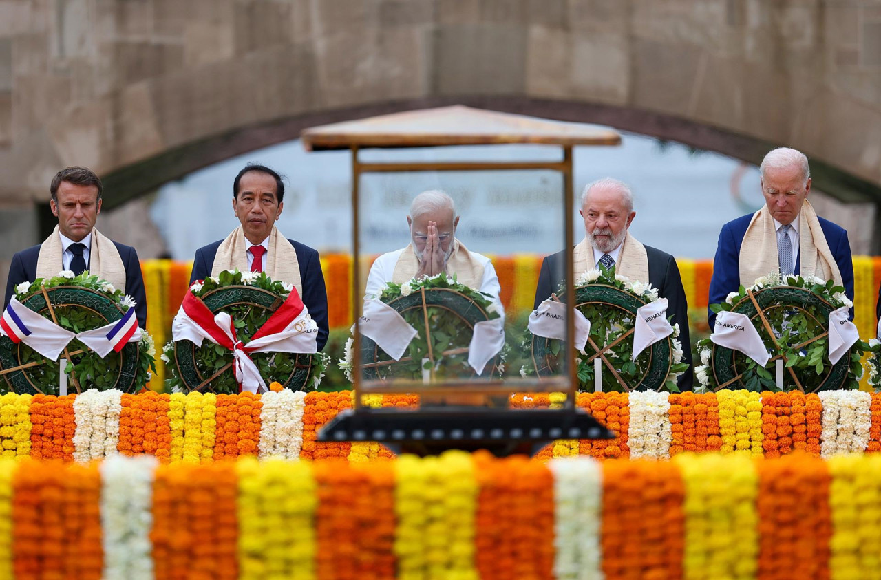 Cumbre del G20 en India, reunión de mandatarios. Foto: EFE.