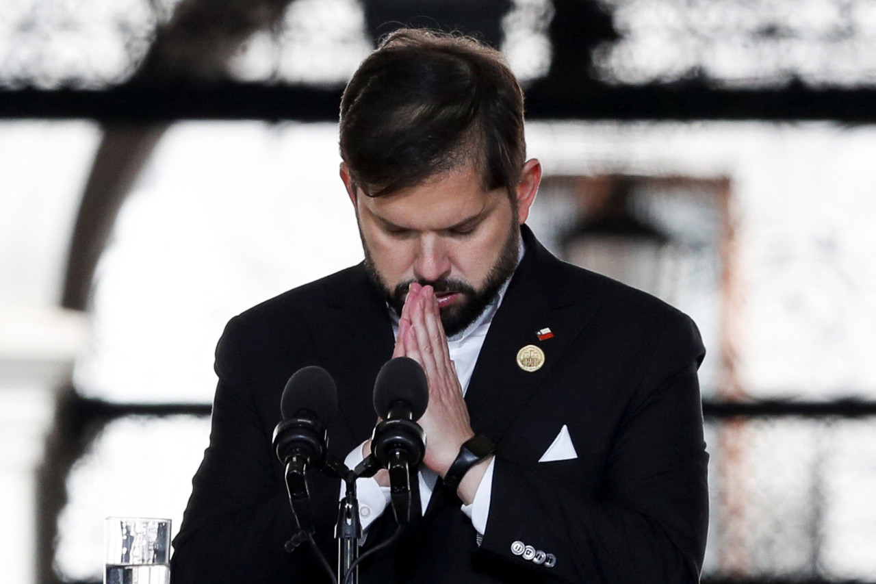 Gabriel Boric en el 50 aniversario del golpe de Estado a Salvador Allende. Foto: Reuters.