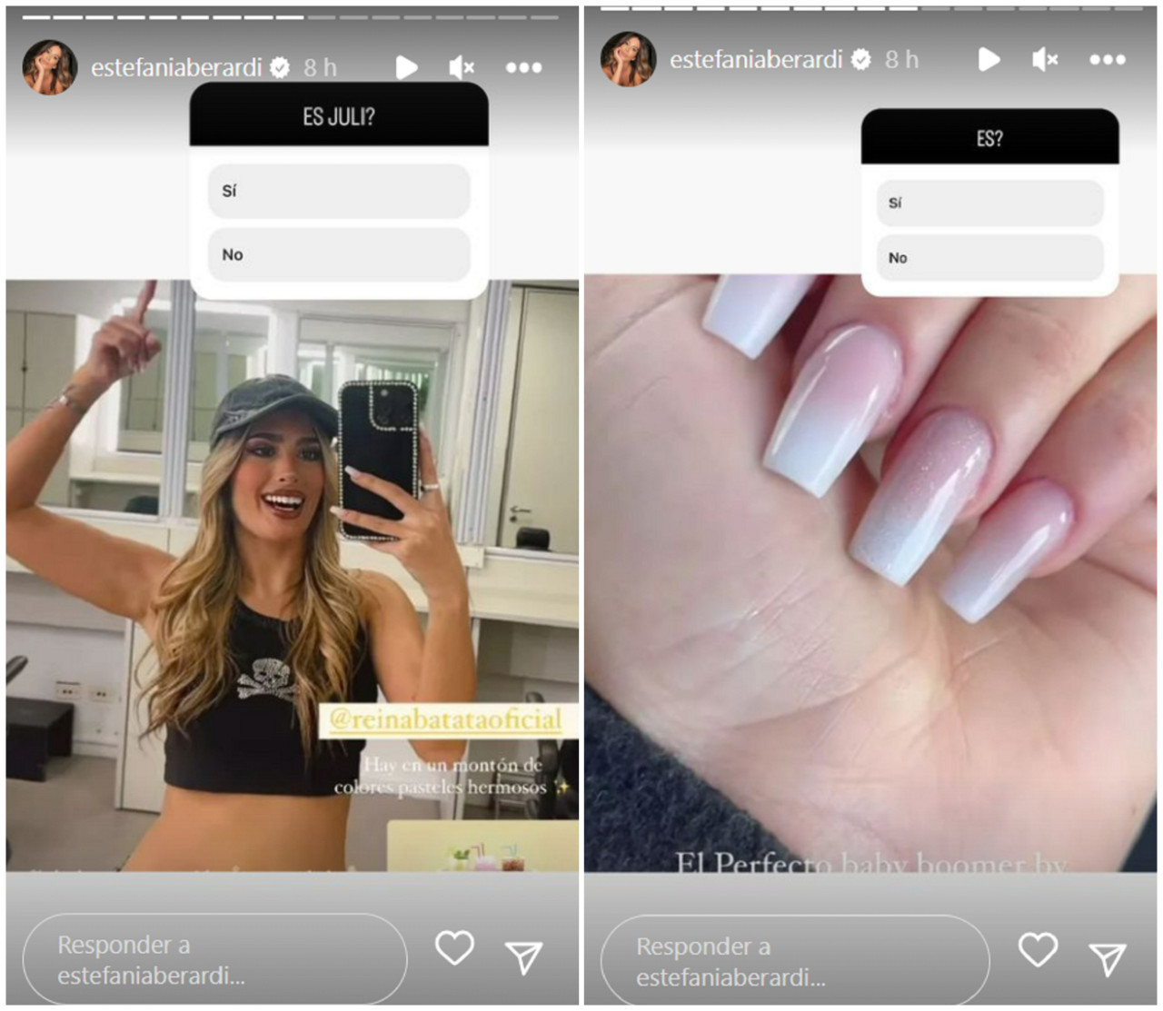 Las historias de Estefi Berardi. Foto: Instagram.