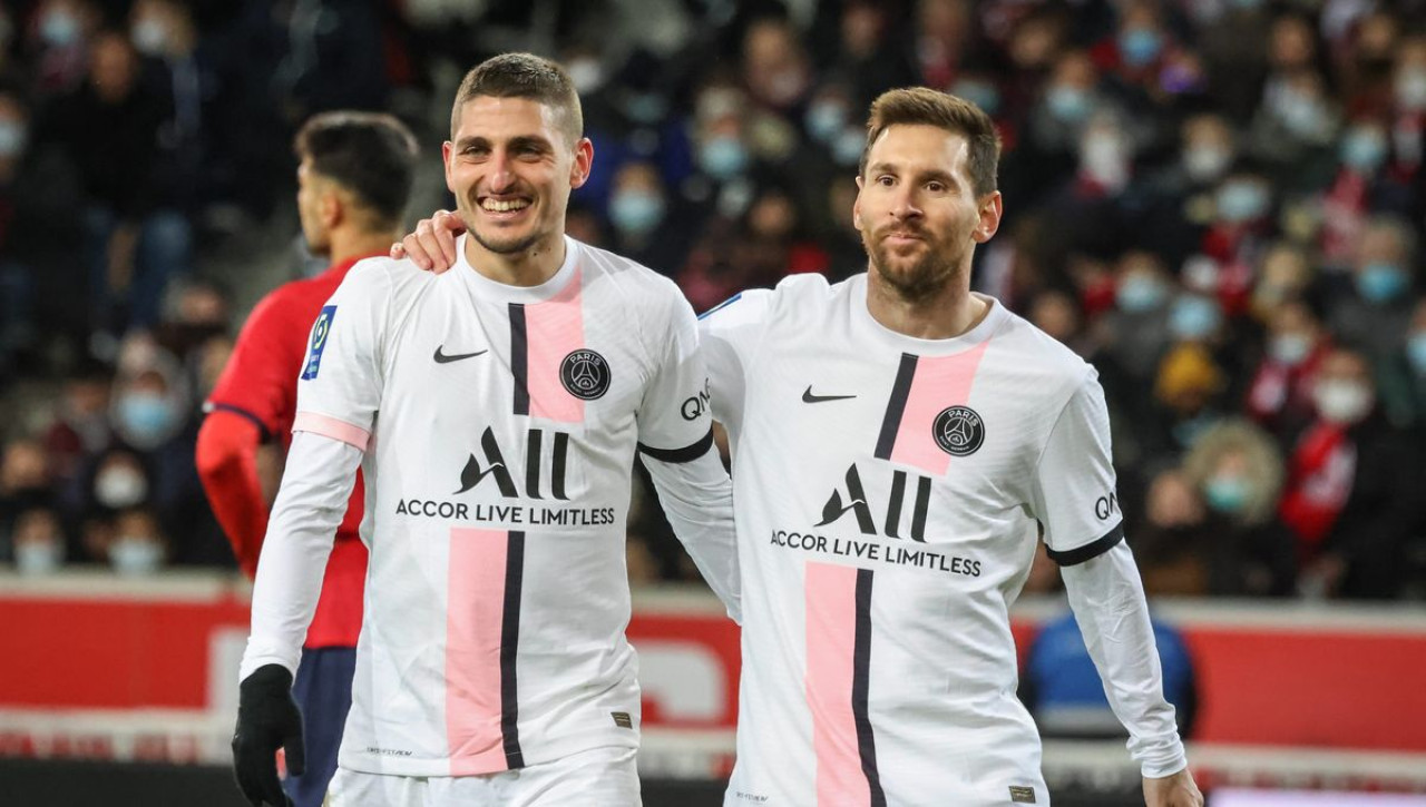 Marco Verratti y Lionel Messi en el PSG.