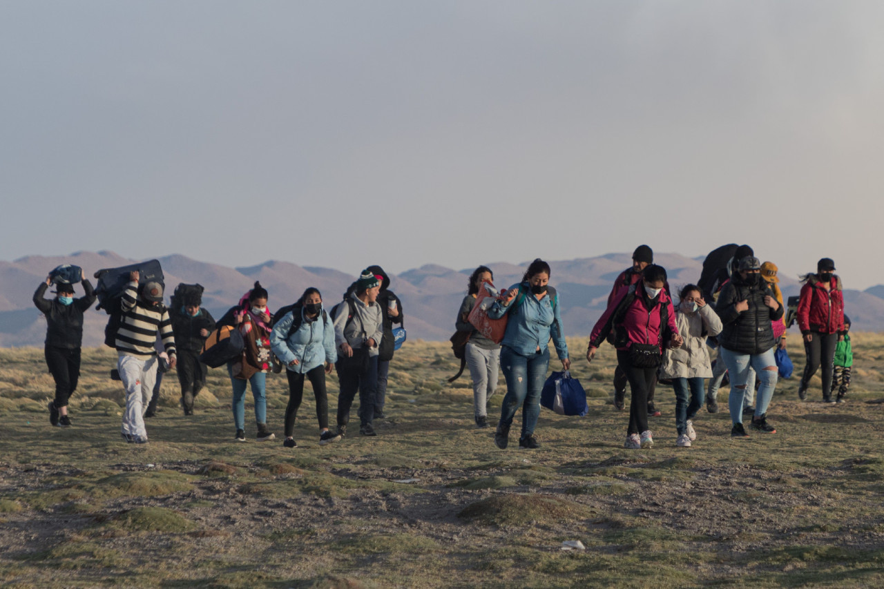 Crisis migratoria en la frontera entre Chile y Perú. Foto: EFE