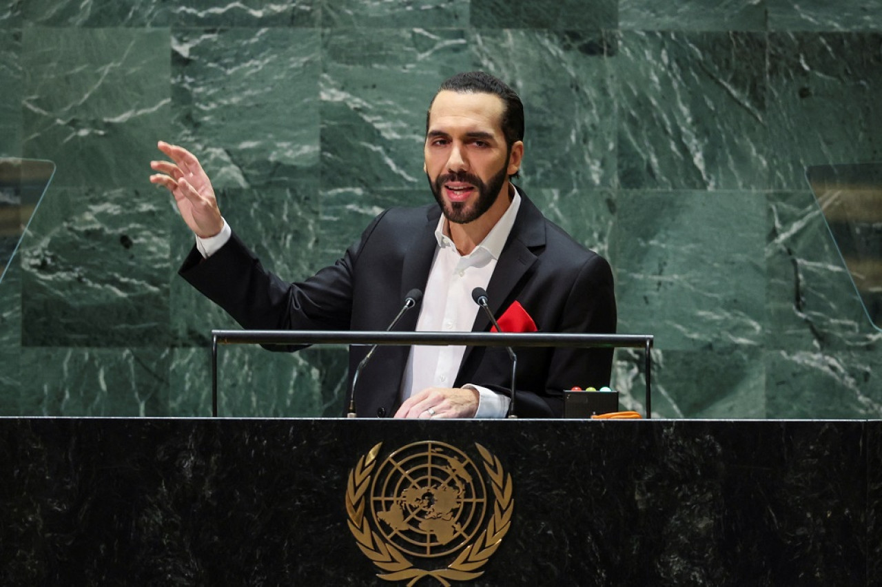 Nayib Bukele en la Asamblea General de la ONU. Foto: Reuters.