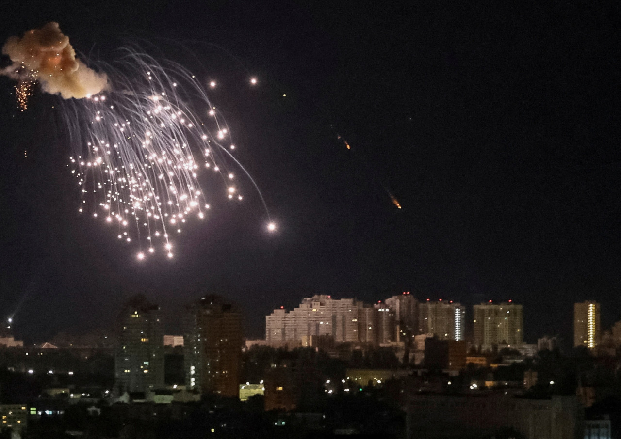 Guerra entre Rusia y Ucrania. Ataque nocturno. Foto: NA.