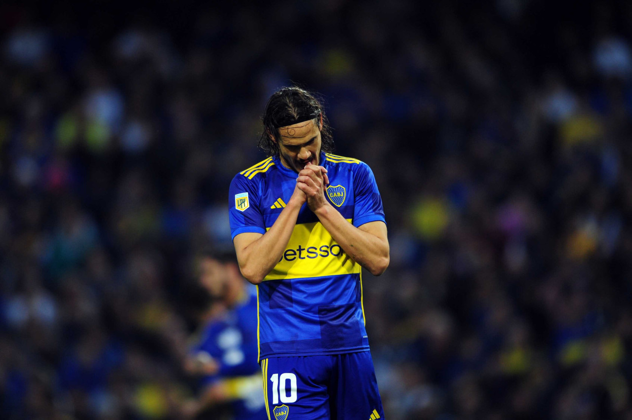 Edinson Cavani; Boca Juniors vs Lanús. Foto: Télam.