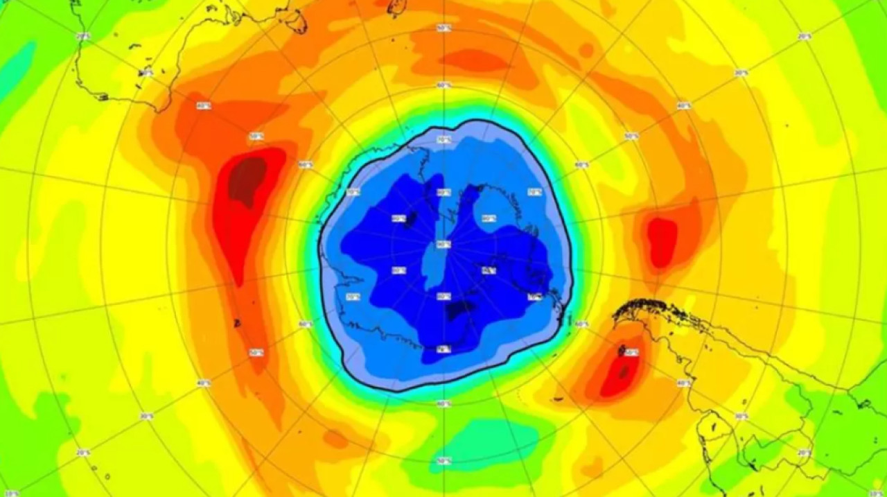 El agujero de ozono más grande registrado en los últimos años. Foto: ESA-NASA-Copérnico
