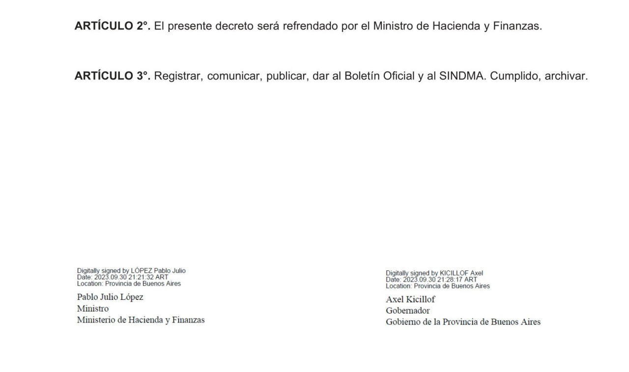 Decreto de aceptación de renuncia de Insaurralde