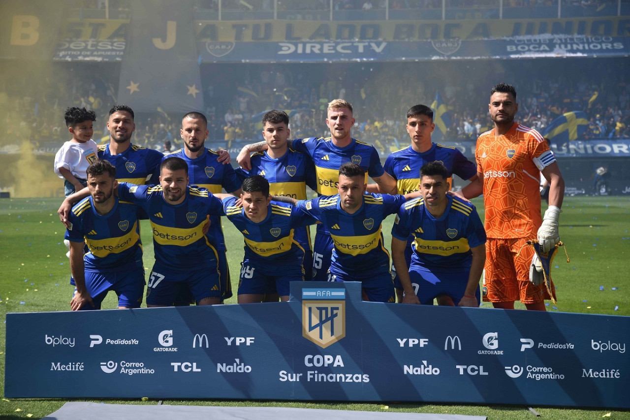 El 11 alternativo que dispuso Almirón para el Superclásico ante River. Foto: Télam.